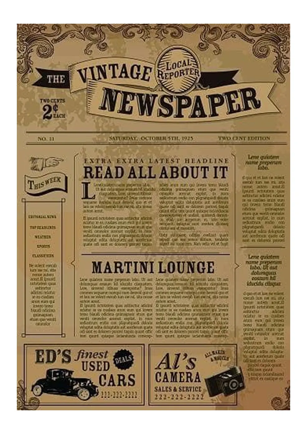 vieux journal vintage