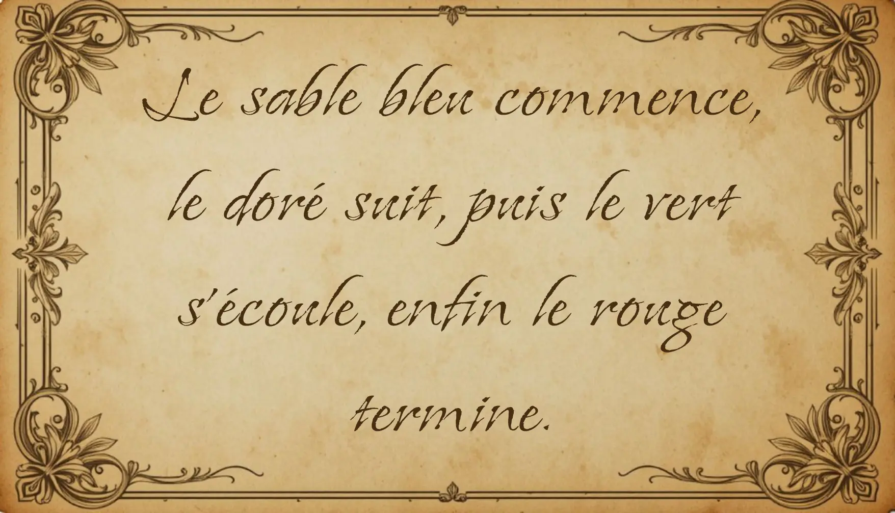 Indication sur l'ordre des sables